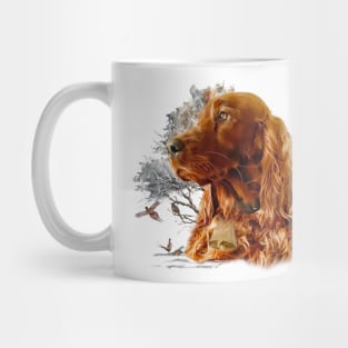 Irish setter with pheasant Mug